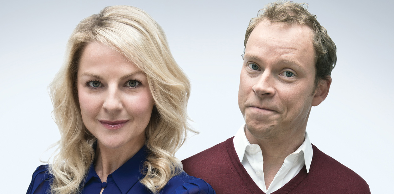 Sarah Hadland and Robert Webb who appear in Raving by Simon Paisley Day.
Photo: Shaun Webb