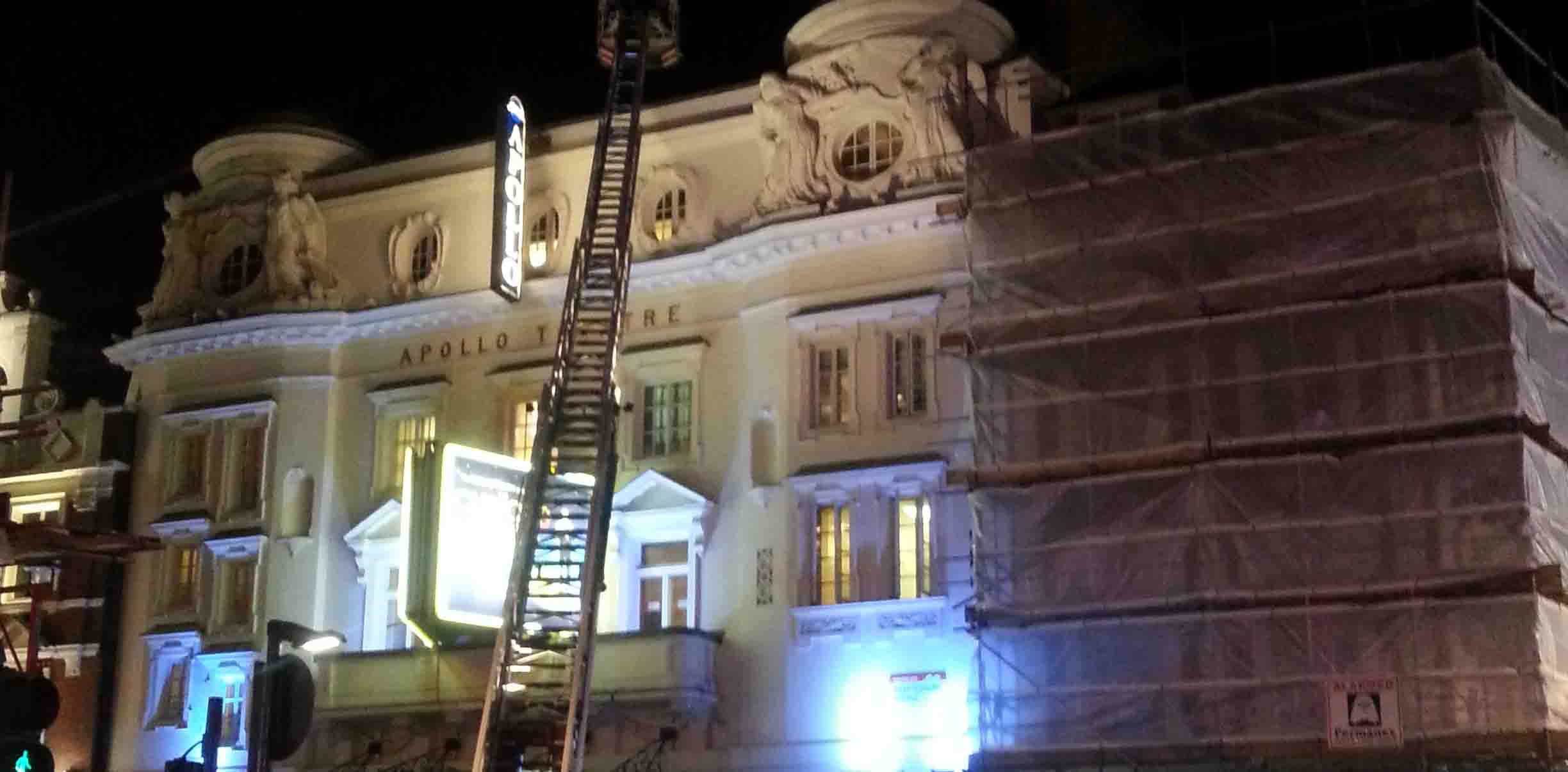 The Apollo Theatre in the West End after the accident. Photo: Ryan Forde Iosco.