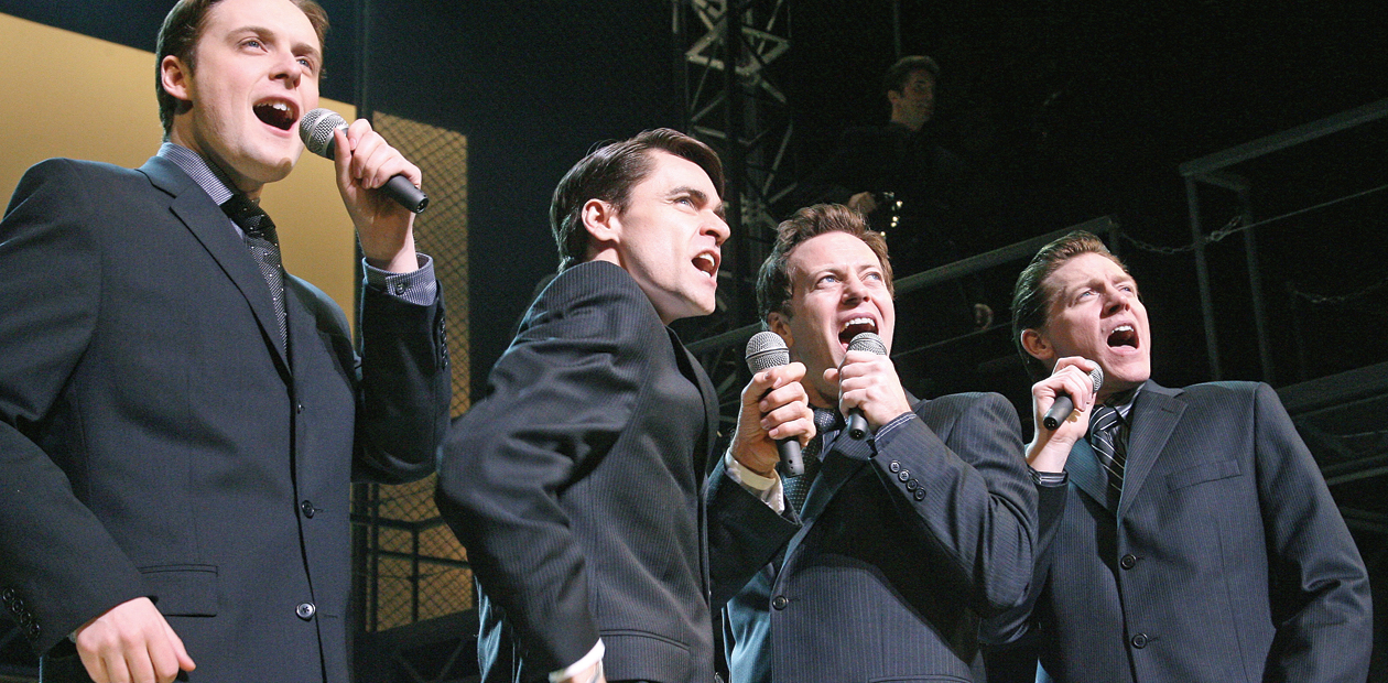 A scene from Jersey Boys at the Prince Edward Theatre. Ryan Molloy (second from left) will join the cast of Fings. Photo: Tristram Kenton A scene from Jersey Boys at the Prince Edward Theatre. Ryan Molloy (second from left) will join the cast of Fings. Photo: Tristram Kenton