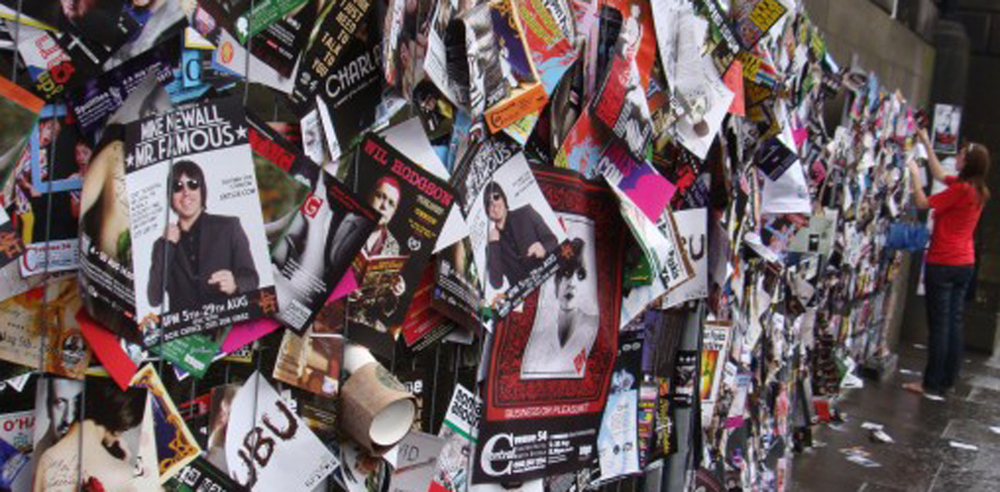 Traditional fringe promotions. Photo: Fringe Biscuit