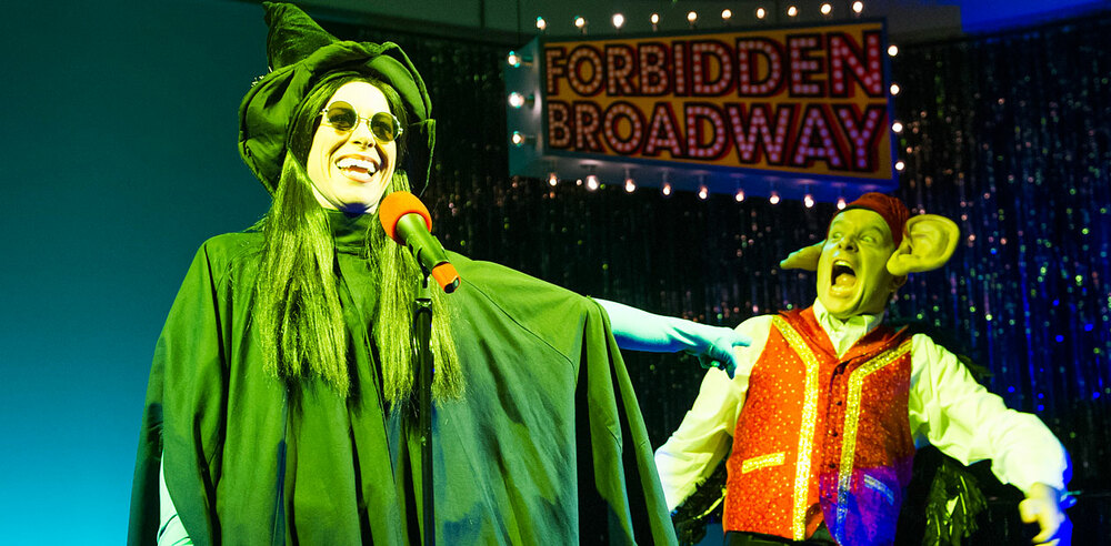 Anna-Jane Casey and Damian Humbley in Forbidden Broadway. Photo: Tristram Kenton Anna-Jane Casey and Damian Humbley in Forbidden Broadway. Photo: Tristram Kenton