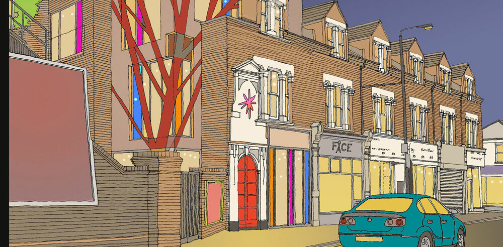 An artist's impression of Tara Arts' new theatre.