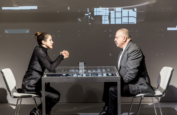 Amanda Hale and Stanley Townsend in The Nether at the Duke of York's Theatre, London. Photo: Johan Persson