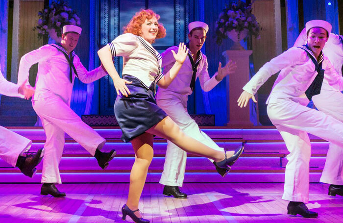 Alex Young and company in Anything Goes at New Wimbledon Theatre. Photo: Johan Persson