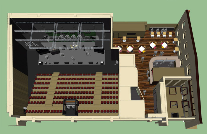 Architect's impressions of the Barn Community Arts Theatre in Croydon