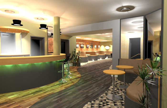 Artist's impressions of the new front of house area in Wolverhampton Grand Theatre