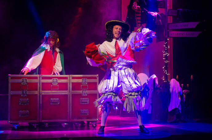 Neal Foster and Anthony Spargo in Horrible Histories &ndash; Barmy Britain Part Three! at the Garrick Theatre, London. Photo: Jane Hobson