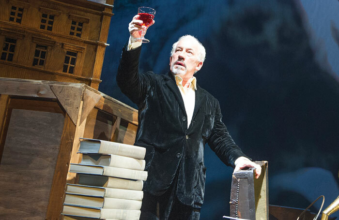 Simon Callow in Inside Wagner’s Head at the Linbury Studio Theatre, London, in 2013. Photo:  Tristram Kenton