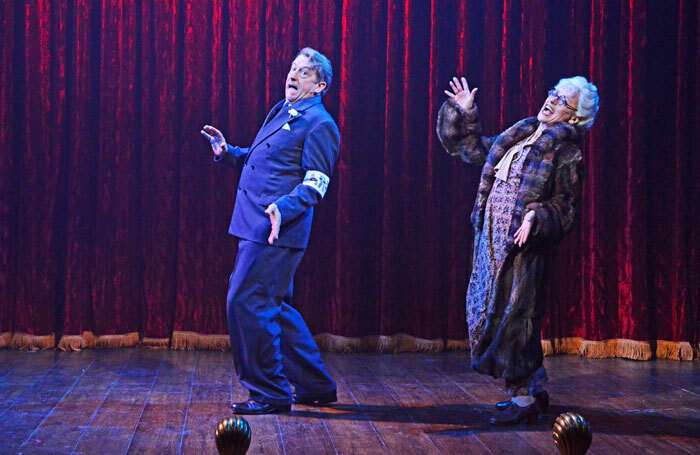 Ian Bartholomew and Tracey Bennett in Mrs Henderson Presents. Photo: Nobby Clark