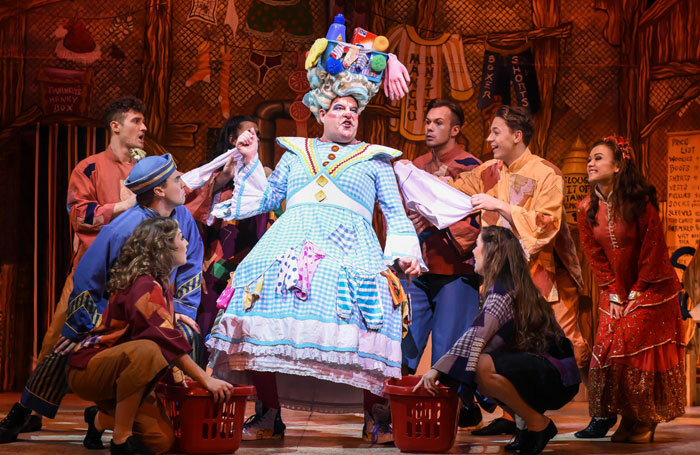 Damian Williams in Aladdin at the Lyceum Theatre, Sheffield. Photo: Robert Day