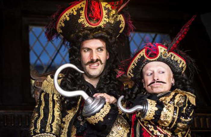 Marcus Brigstocke and Verne Troyer in Peter Pan. Photo: Craig Sudden