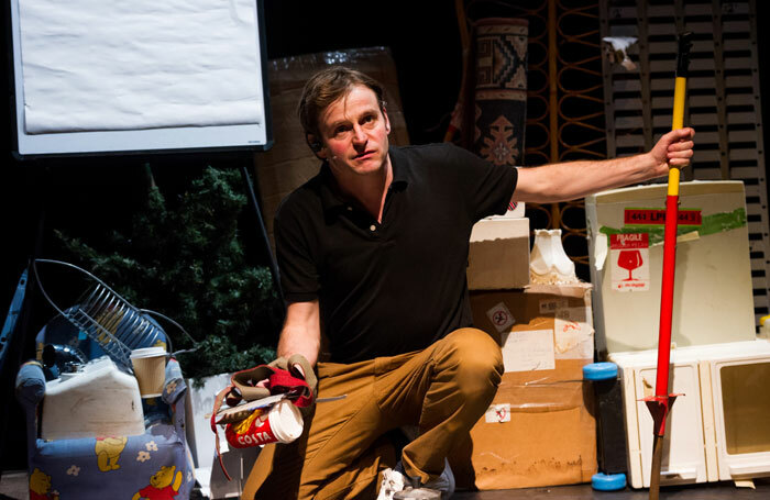 Will Adamsdale in Jackson&rsquo;s Way: the Christmas Top Up Power Seminar at Battersea Arts Centre. Photo: Alex Brenner