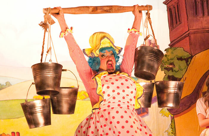 Phil Dale in Jack and the Beanstalk at the Rhodes Theatre, Bishops Stortford. Photo: Rhodes Arts Complex