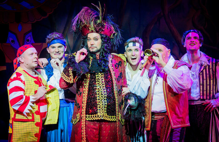 Craig Revel Horwood as Captain Hook and 
Paul Burling as Smee in Peter Pan at the Wycombe Swan. Photo: Robert Workman