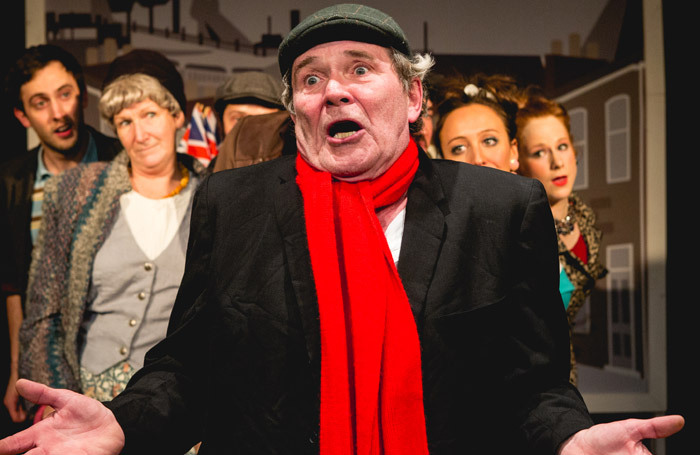 Roger Alborough and the cast of Andy Capp the Musical at Finborough Theatre, London Photo: Darren Bell