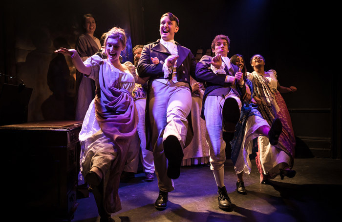 Hilary Murnane, Oliver Stanley, Christian James, Nikita Johal, Althea Burey in Princess Caraboo at the Finborough Theatre, London. Photo: Scott Rylander