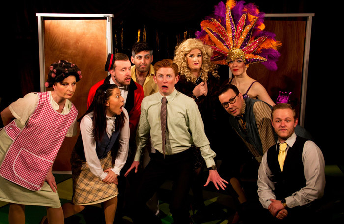 The cast of The Lucky Stiff at the Drayton Arms, London.