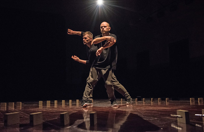 Antony Hamilton and Alisdair Macindoe  in Meeting at Battersea Arts Centre, London. Photo: Gregory Lorenzutti