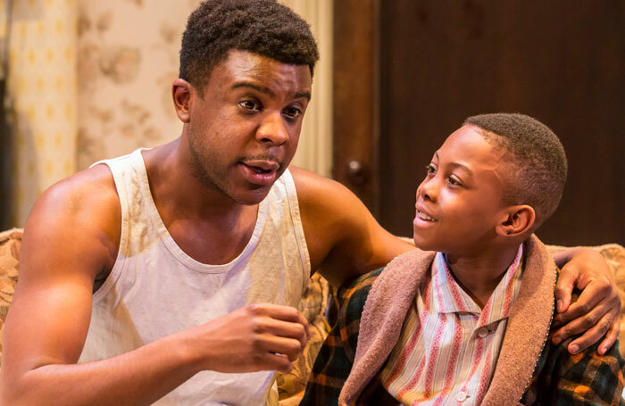 Ashley Zhangazha ans Solomon Gordon in Lorraine Hansberry's A Raison in the Sun at Sheffield's Crucible Studio. Photo: Johan Persson