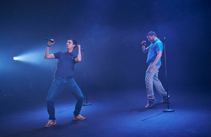 Emmet Kirwan and Ian Lloyd Anderson in Dublin Oldschool at Pleasance Courtyard, Edinburgh. Photo: Ros Kavanagh