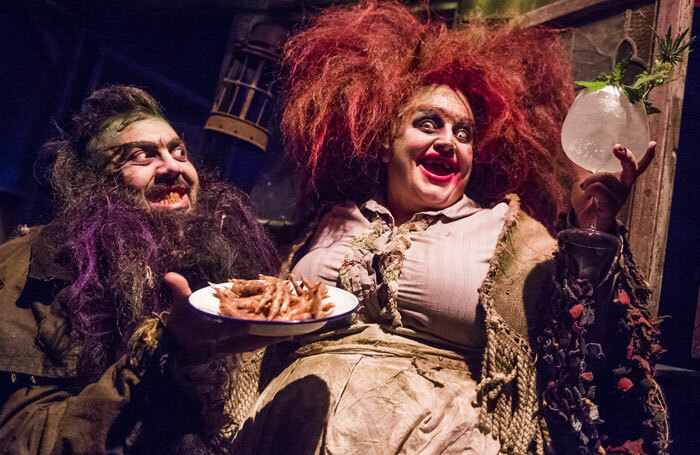 Chris Barlow and Lizzy Dive in Dinner At The Twits at The Vaults. Photo: Tristram Kenton