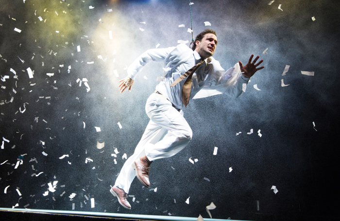Rigging Services supplied intelligent hoisting equipment for Fuerzabruta at London’s
Roundhouse, to meet the high specification demanded by the dynamic production. Photo: David Levene Rigging Services supplied intelligent hoisting equipment for Fuerzabruta at London’s
Roundhouse, to meet the high specification demanded by the dynamic production. Photo: David Levene