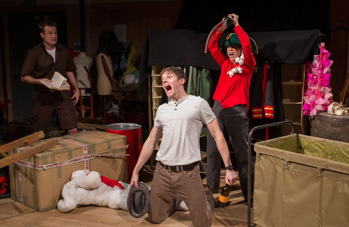 Joel Macey, Ryan Penny, Claire Lloyd in Treasure Island at Avenue Theatre, Ipswich.Photo: Bill Jackson