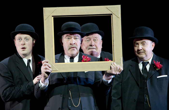 Euan Somers, Joshua Richards, Ian Redford and Tony Cownie in Travels With My Aunt at Citizens Theatre, Glasgow. Photo: Pete Le May