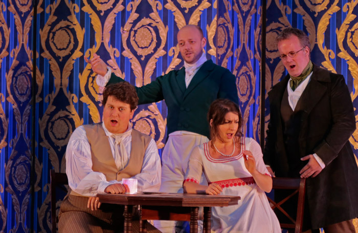 The cast of The School of Jealousy at St John's Smith Square. Photo: Anthony Hall/Bampton Classical Opera