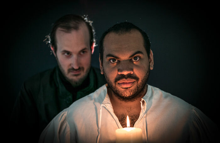 Paul Harris and Ashley Driver in Doctor Faustus at Chickenshed, London. Photo: Daniel Beacock