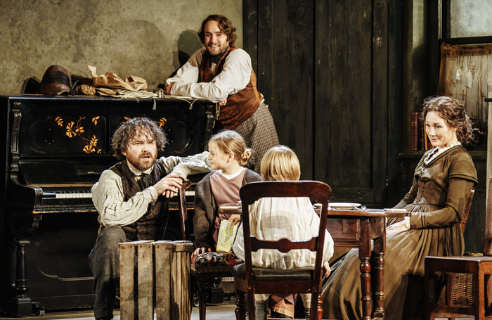 Rory Kinnear, Oliver Chris, Harriet and Rupert Turnbull and Nancy Carroll in Young Marx. Photo: Manuel Harlan Rory Kinnear, Oliver Chris, Harriet and Rupert Turnbull and Nancy Carroll in Young Marx. Photo: Manuel Harlan