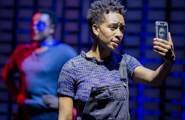 Genesis Lynea in The Assassination of Katie Hopkins at Theatr Clwyd. Photo: Sam Taylor