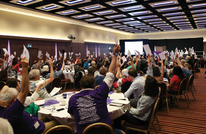 Equity members voting at the union&rsquo;s Annual Representative Conference 2018. Photo: Phil Adams
