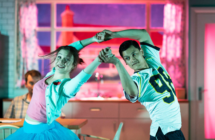 Adrianna Bertola and Matt Barkley in Blueberry Toast at Soho Theatre, London. Photo: Helen Maybanks