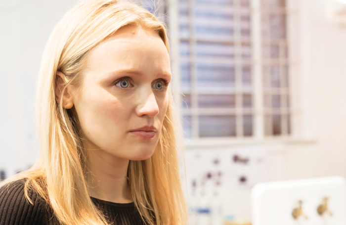 Emily Berrington in Machinal rehearsals. Photo: Johan Persson