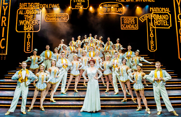 Steph Parry as Dorothy Brock with the 42nd Street ensemble. Photo: Matt Crockett