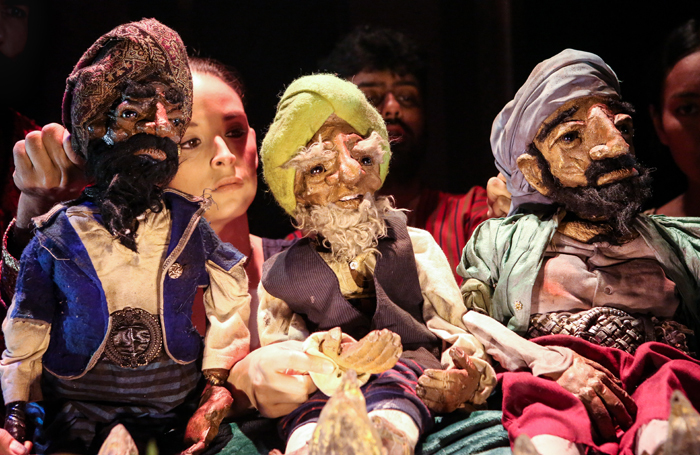 Sharon Singh, Ikky Elyas and Maya Britto in Arabian Nights at Hoxton Hall. Photo: Ali Wright