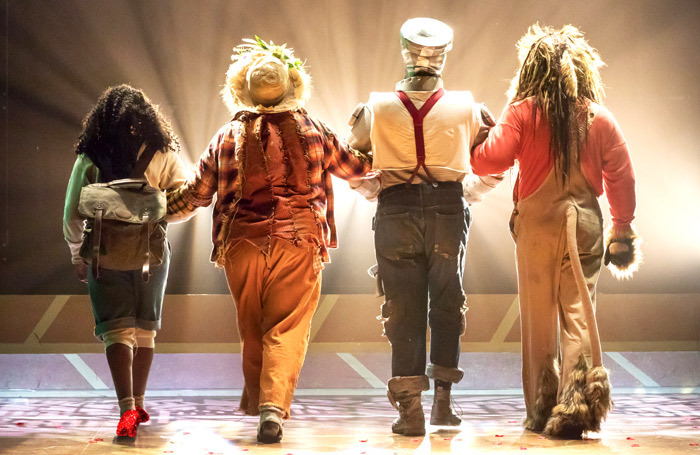 Consuela Rolle, Natalie Woods, Ben Oliver and Richard Colvin in The Wizard of Oz at Chester Storyhouse. Photo: Mark Carline