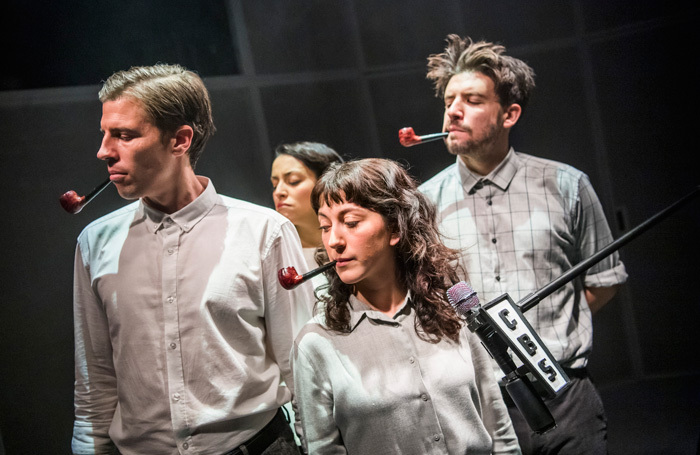 The cast of The War of the Worlds at New Diorama, London. Photo: Tristram Kenton