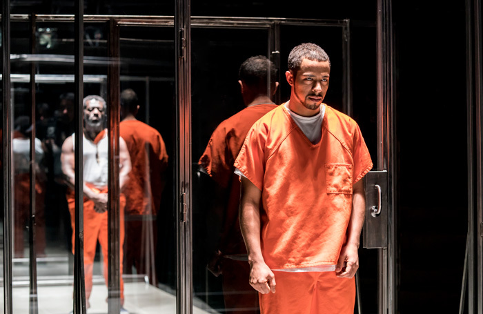 Oberon K A Adjepong and Ukweli Roach in Jesus Hopped the 'A' Train at Young Vic, London. Photo: Johan Persson