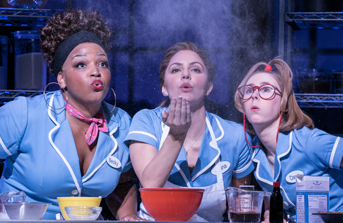 Marisha Wallace, Katharine McPhee and Laura Baldwin and in Waitress at the Adelphi Theatre. Photo: Johan Persson