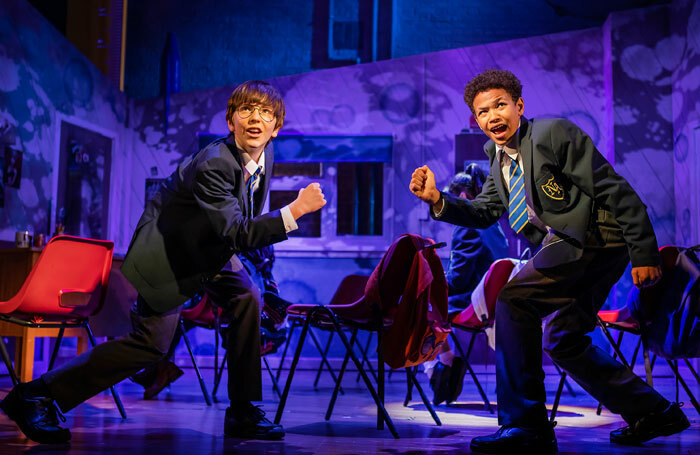 Michael Hawkins and Cuba Kamanu in The Secret Diary of Adrian Mole. Photo: Pamela Raith