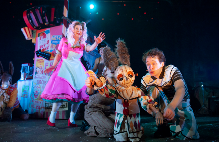 Irene Allan, Elisa De Grey and Liam King in Pinocchio. Photo: Tim Morozzo