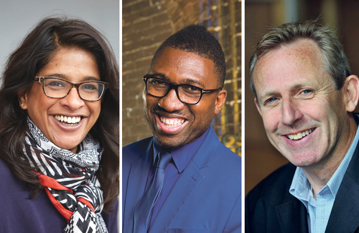 Indhu Rubasingham, Kwame Kwei-Armah and Alistair Spald all signed the letter. Photos: Mark Douet/Richard Anderson/Hugo Glendinning