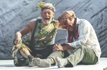 Ian McKellen as Lear and Danny Webb as Gloucester in Chichester Festival Theatre's King Lear. Photo Manuel Harlan