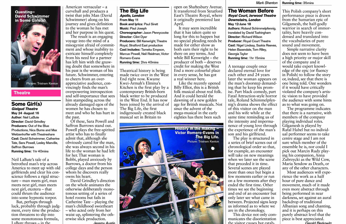 Big Life's West End bow &ndash; 15 years ago in The Stage