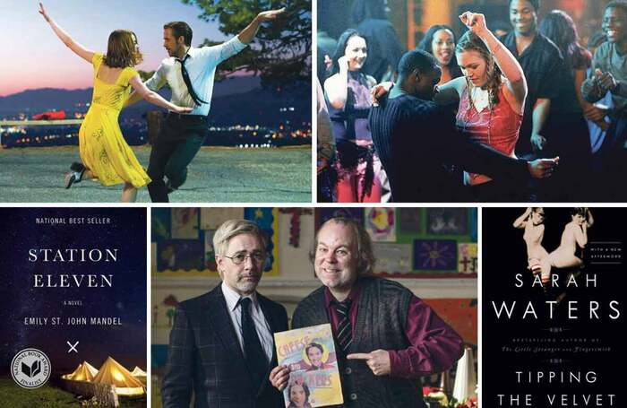 Clockwise from top left: La La Land, Save the Last Dance, Tipping the Velvet, Bernie Clifton's Dressing Room, Station Eleven