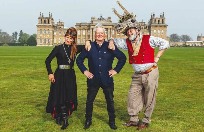 James Cundall (centre) with actors Leandra Ashton and Paul Hawkyard at the press launch of Shakespeare's Rose.
