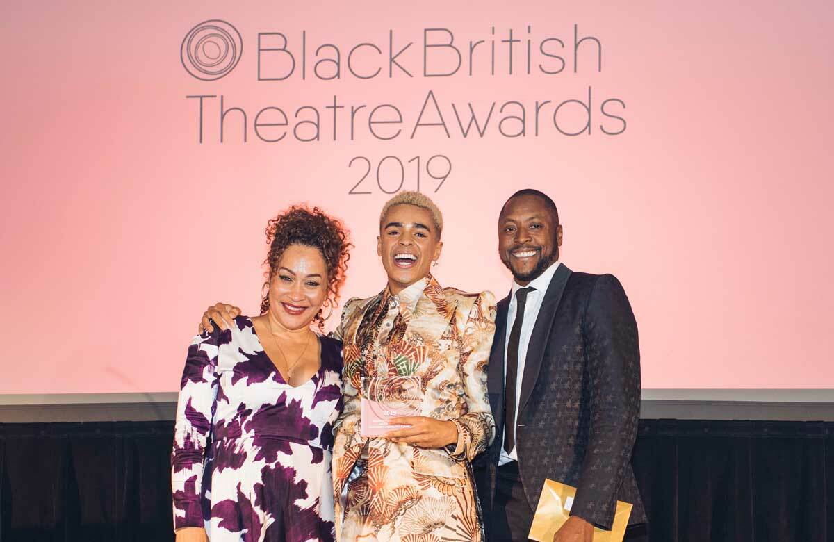 Martina Laird, Layton Williams and Matt Henry at the 2019 Black British Theatre Awards. Photo: Michelle Marshall