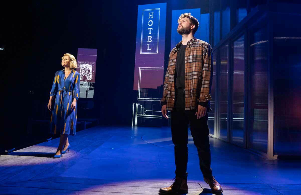 Kimberley Walsh and Jay McGuiness in Sleepless. Photo: Alastair Muir